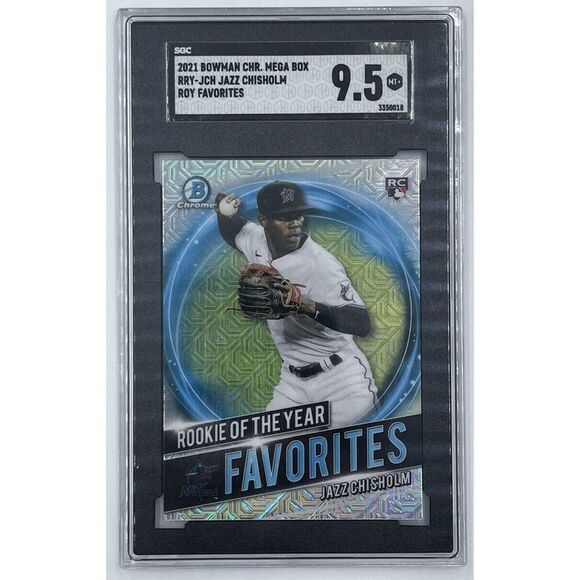 2021 Bowman Chrome Jazz Chisholm Mega Box Mojo Refractor ROY Favorites SGC 9.5